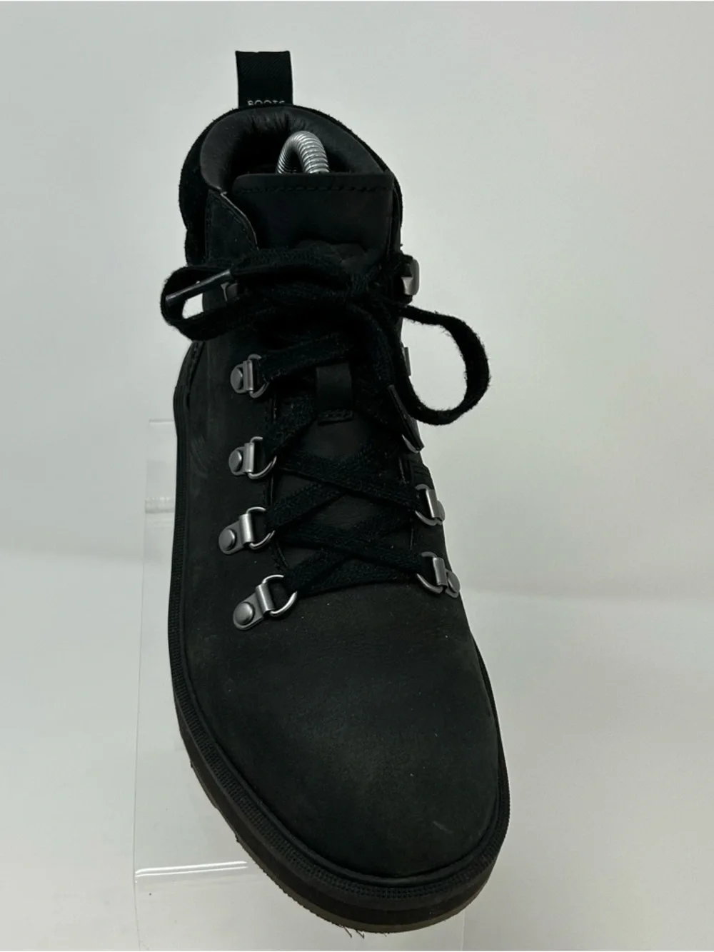 Sorel Hi-Line Hiker Womens Ankle Boots Black Lace Up Lug Sole Combat Size 7